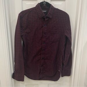 Bonobos Men's Burgundy Checkered Shirt Slim fit size Small